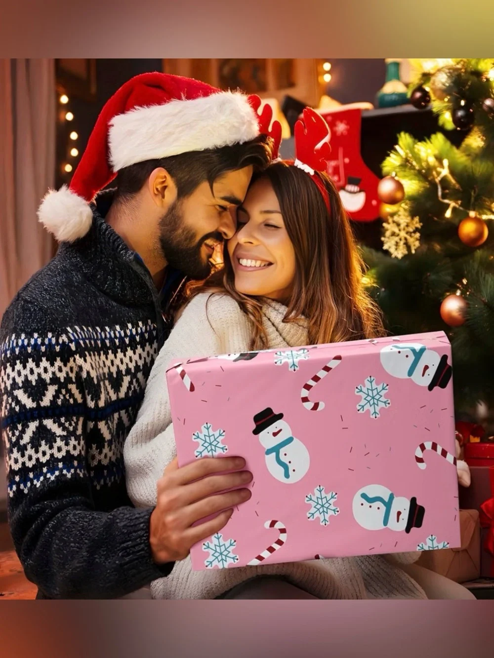 (20) Holiday Snowman Polymailer  Bags- Pink 6”x9”
